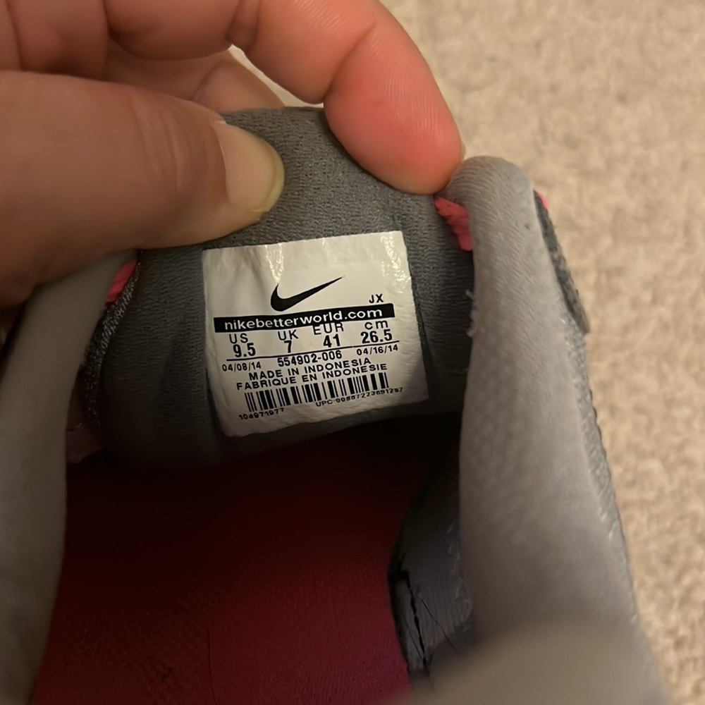 NIKE Revolution 2 Gray Pink Lace Up Sneakers Style# 554902-006, Size 9.5 - Picture 6 of 7